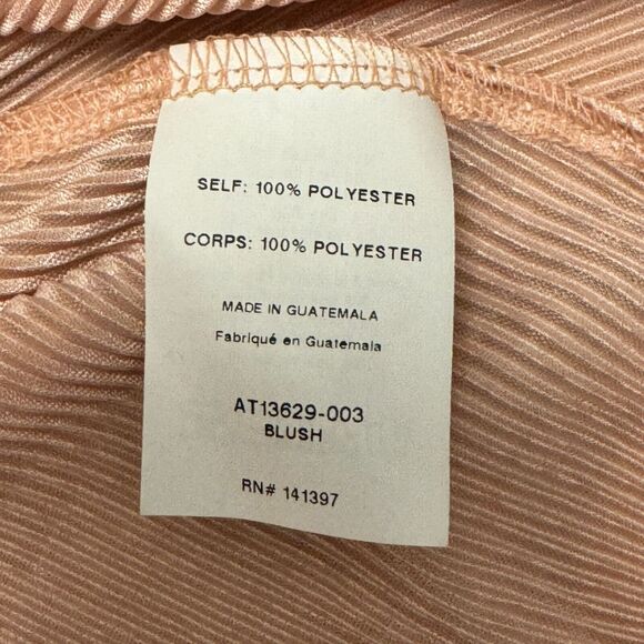 ASTR The Label Short Sleeve Plisse Top Women's M Blush Pink V Neck Surplice Wrap - Picture 6 of 6